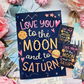 Moon & Saturn Card/Magnet/Sticker