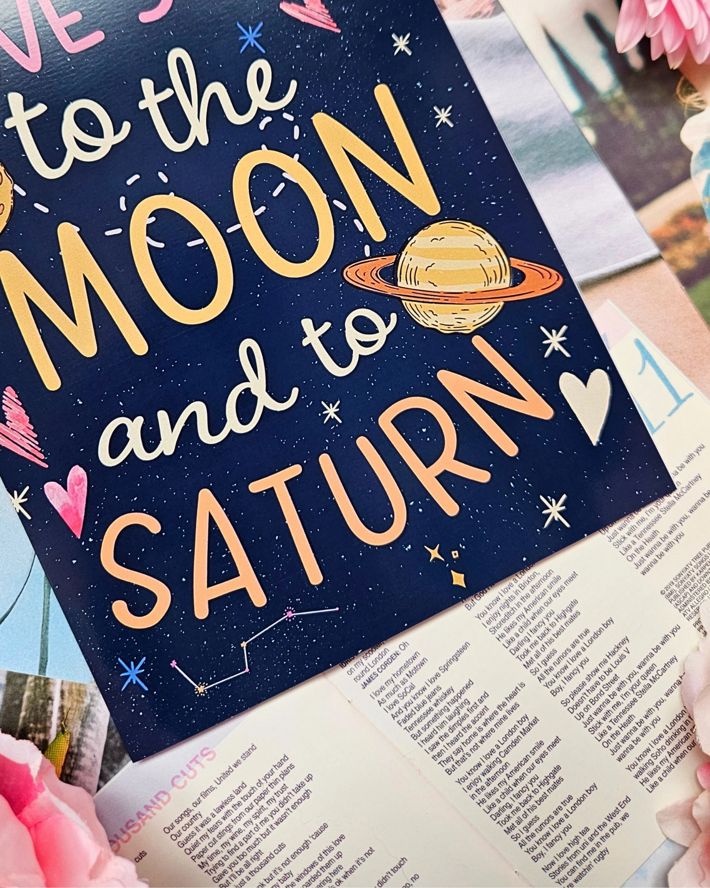 Moon & Saturn Card/Magnet/Sticker