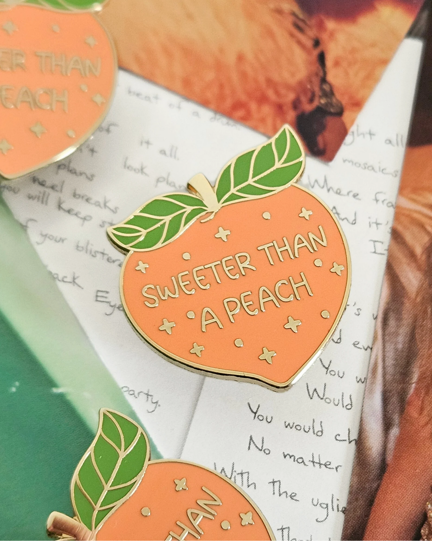 Sweeter Than A Peach Enamel Pin