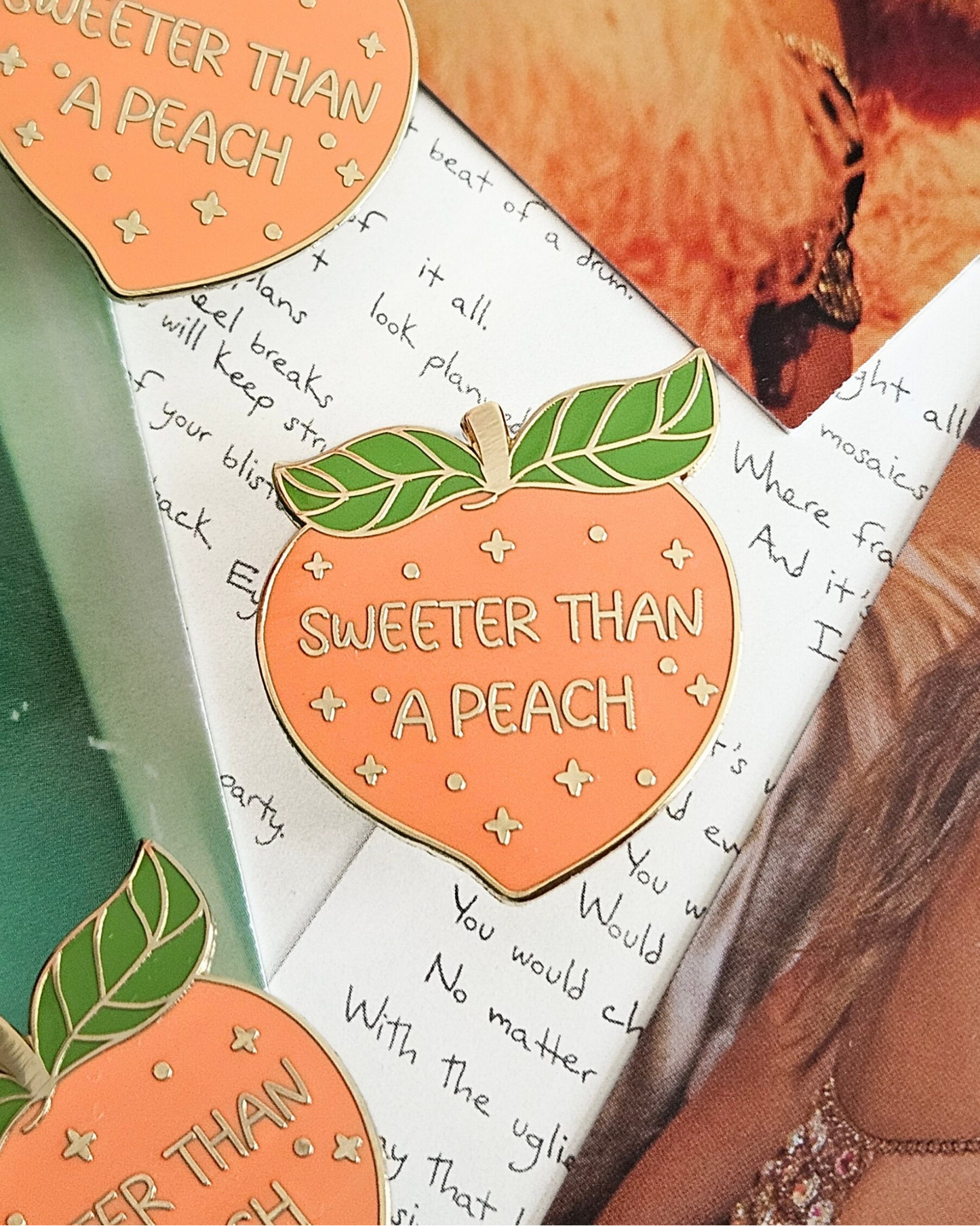 Sweeter Than A Peach Enamel Pin