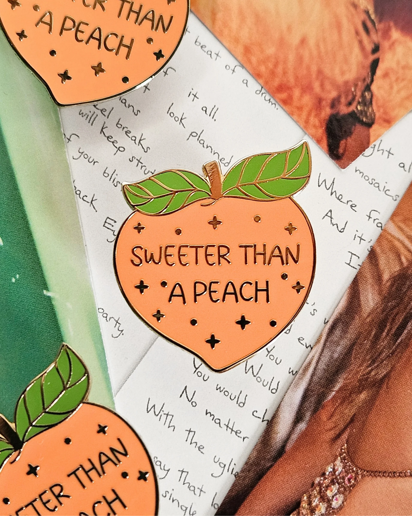 Sweeter Than A Peach Enamel Pin