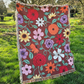 Acoustic Piano Flowers Woven Blanket