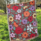 Acoustic Piano Flowers Woven Blanket