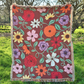 Acoustic Piano Flowers Woven Blanket
