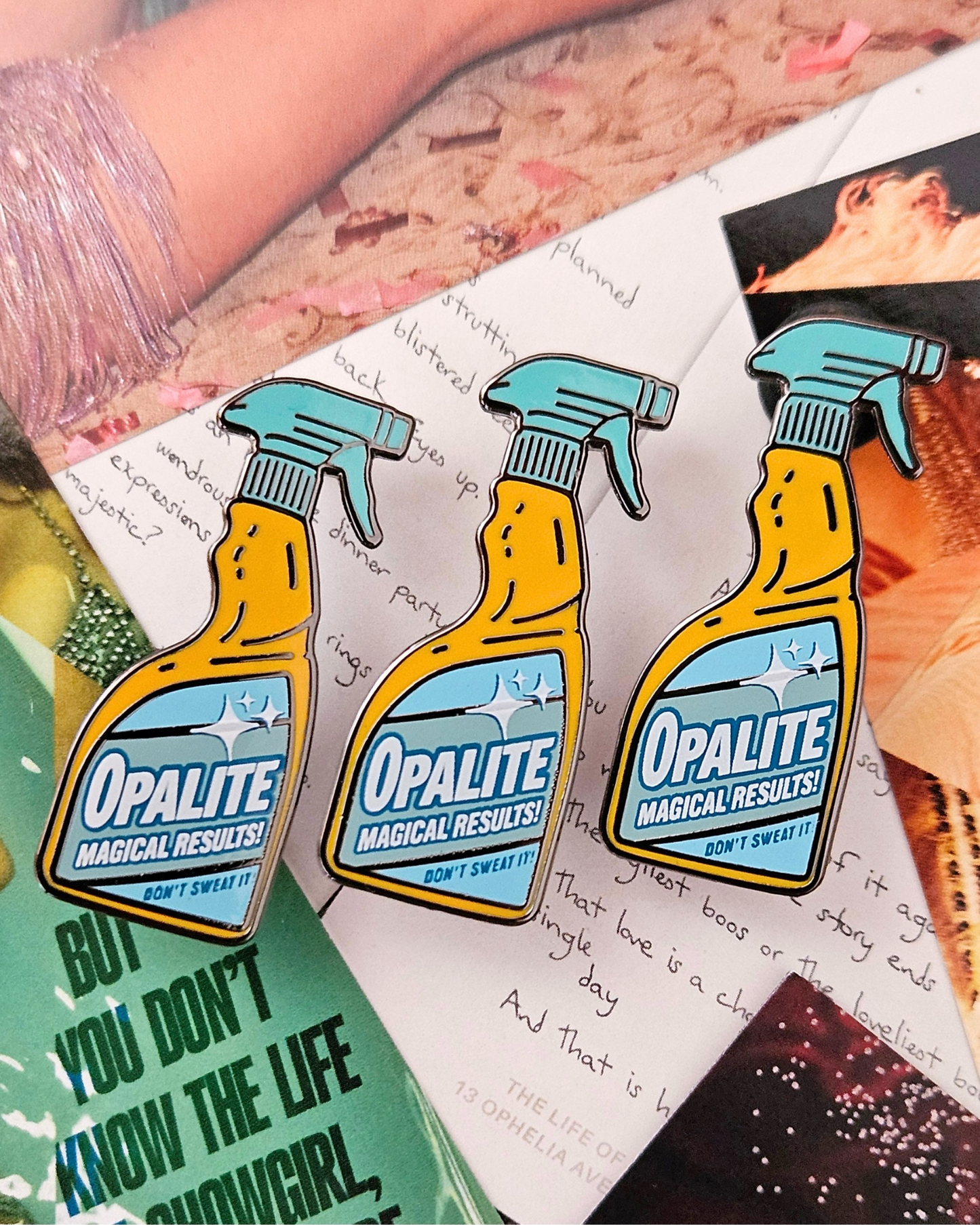 Opalite Spray Bottle Enamel Pin
