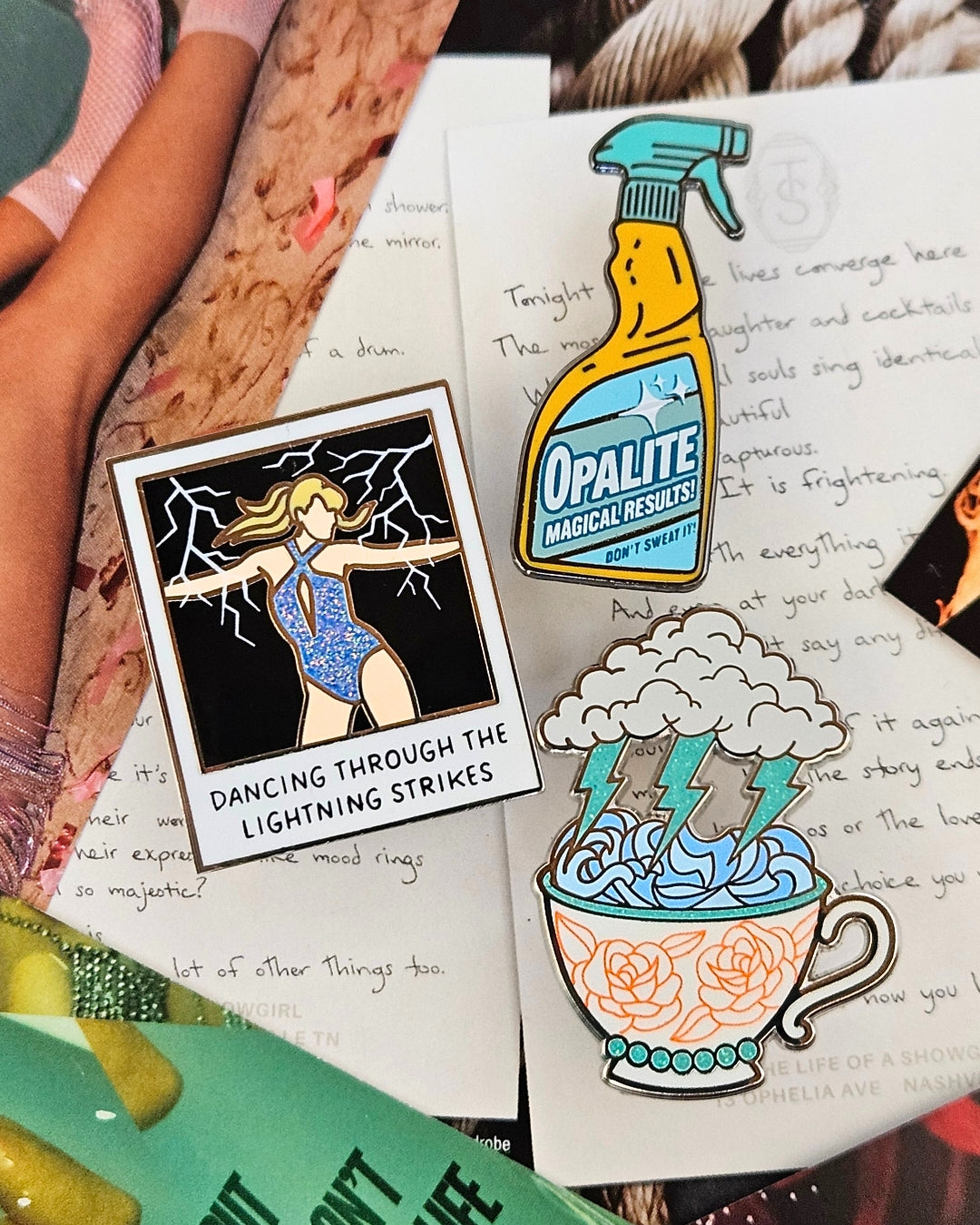 Opalite Spray Bottle Enamel Pin