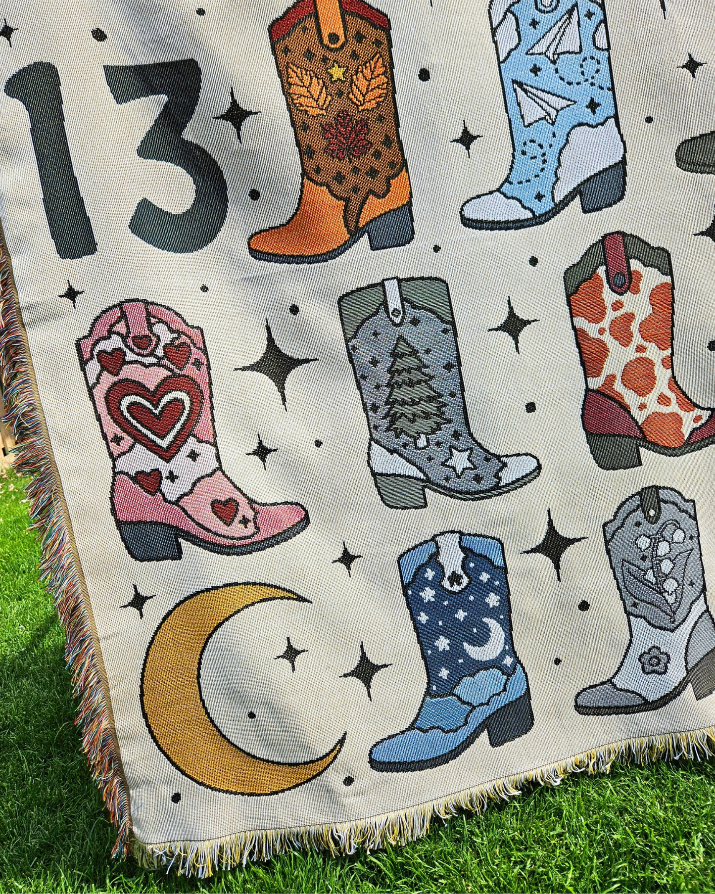 Cowboy Boots Woven Blanket
