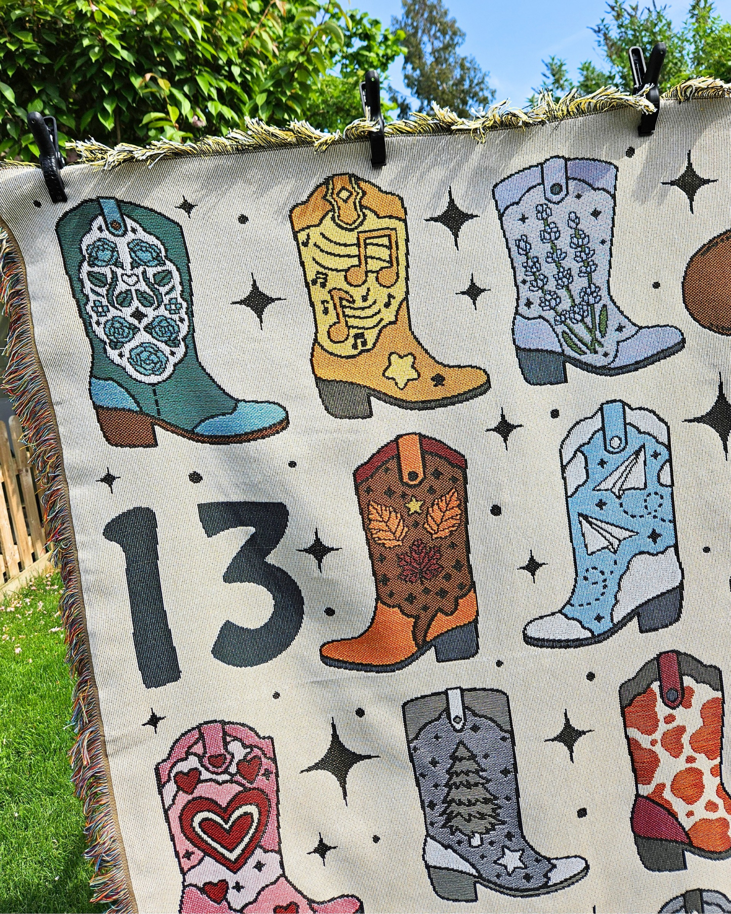 Cowboy Boots Woven Blanket