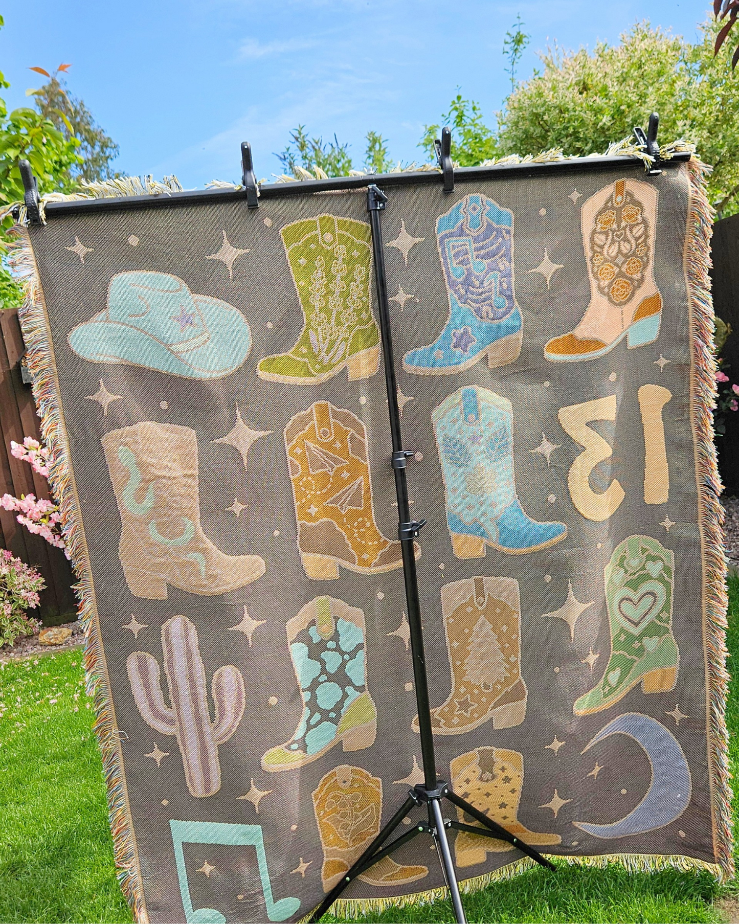 Cowboy Boots Woven Blanket