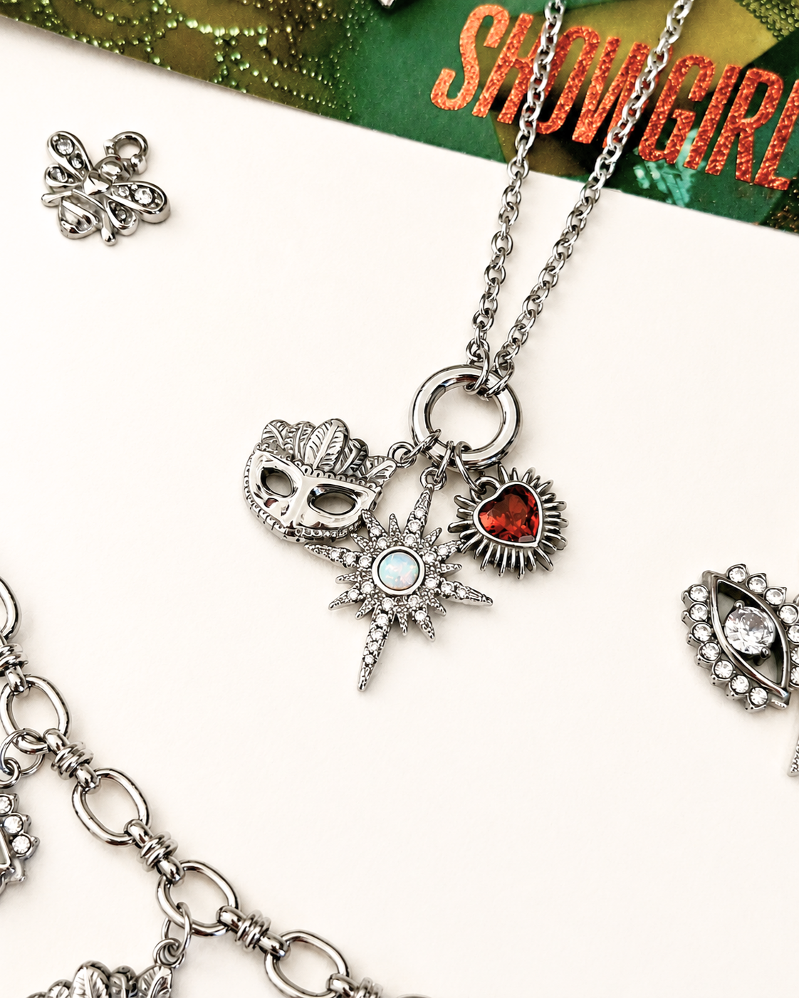 Showgirl Charm Necklaces/Bracelets (Silver)