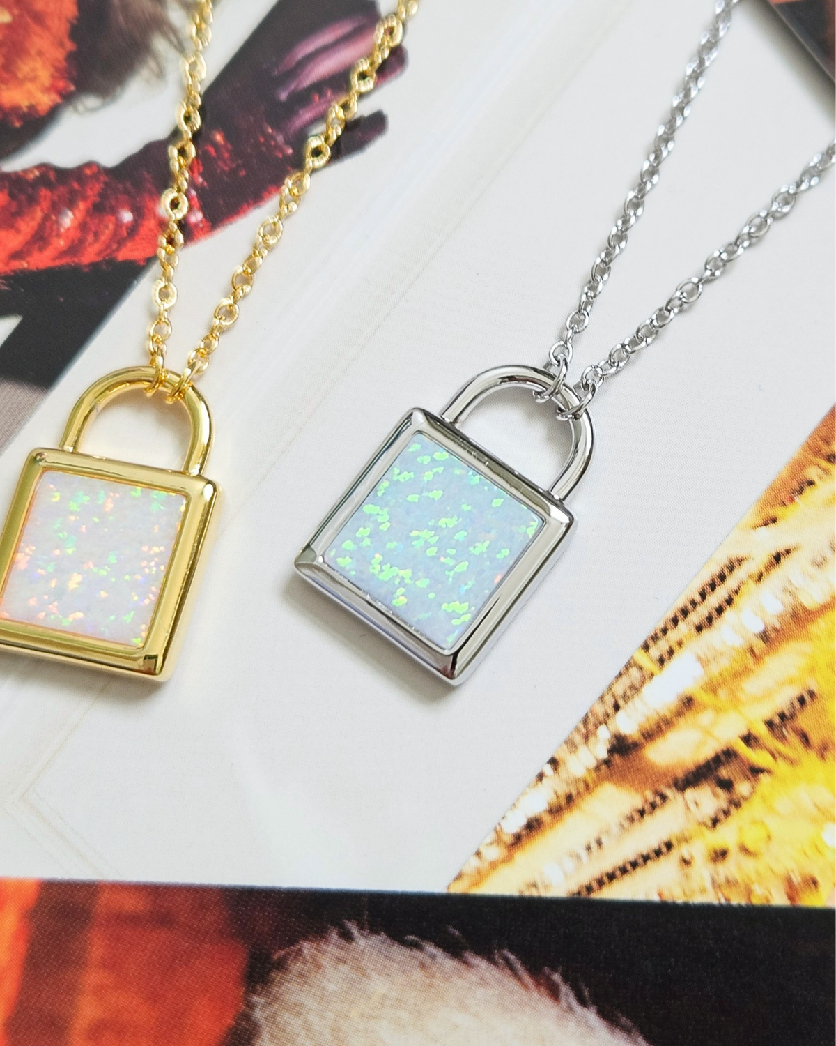 Opalite Padlock Necklace