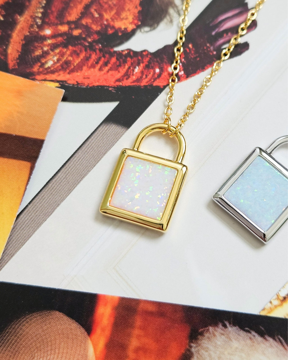 Opalite Padlock Necklace
