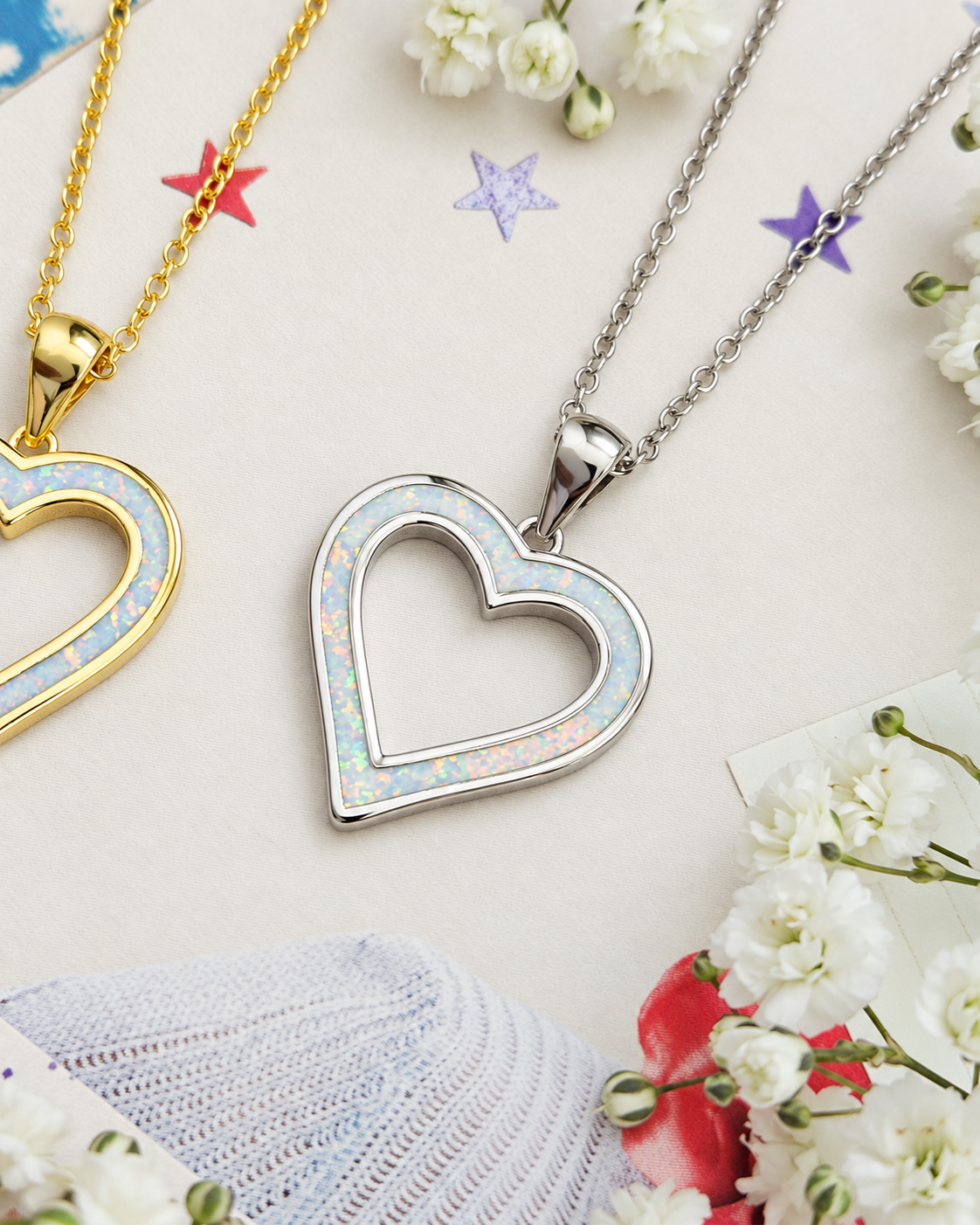 Opalite Love Heart Necklace