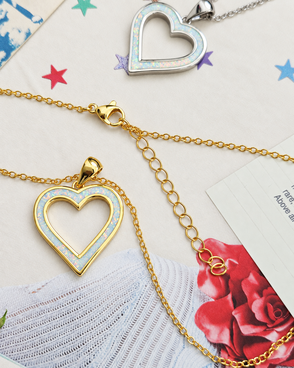 Opalite Love Heart Necklace