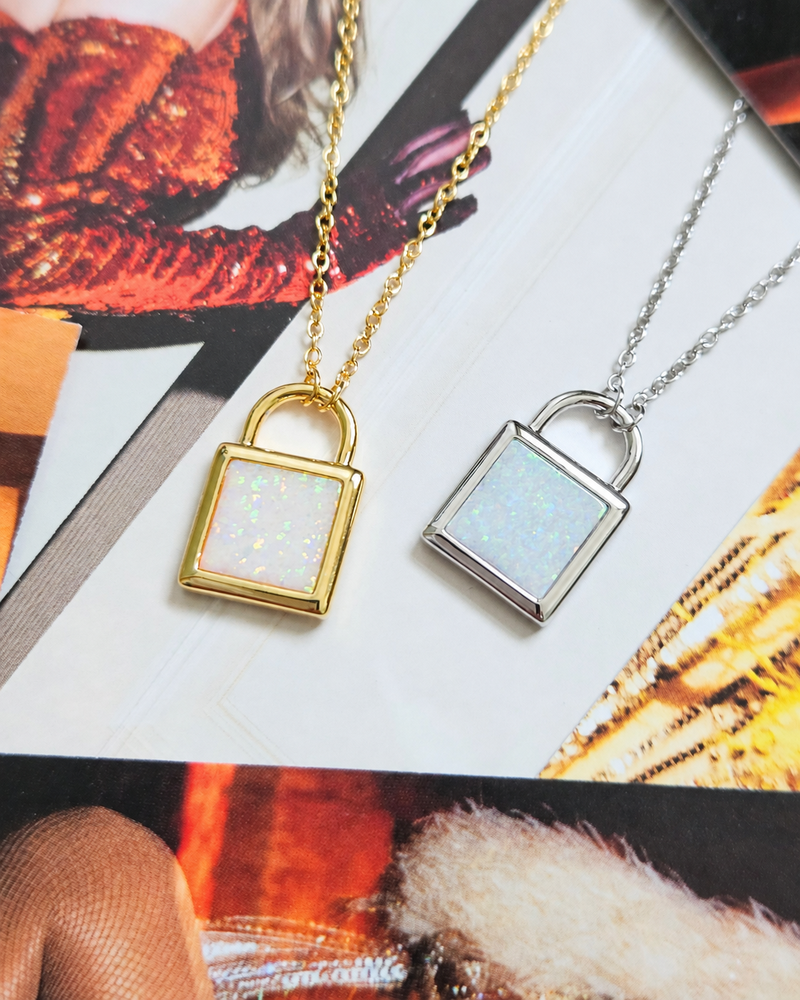 Opalite Padlock Necklace