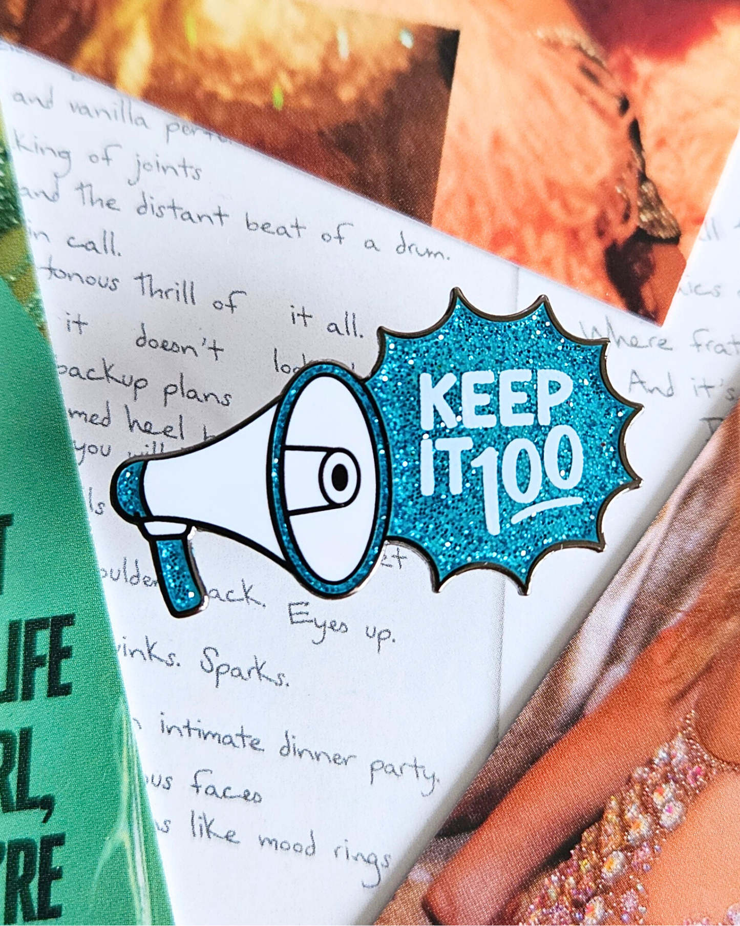 Keep It 100! Megaphone Enamel Pin