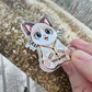 Benji Cat Cardigan Acrylic Pin/ Sticker
