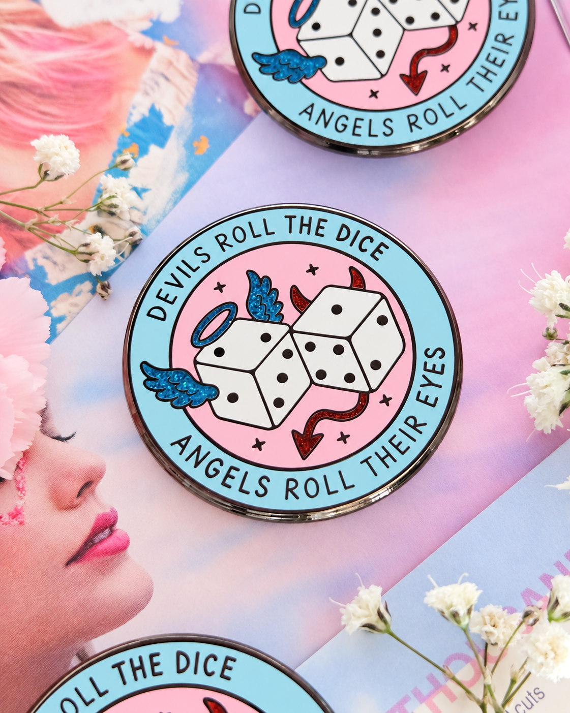 Devils Roll The Dice Enamel Pin