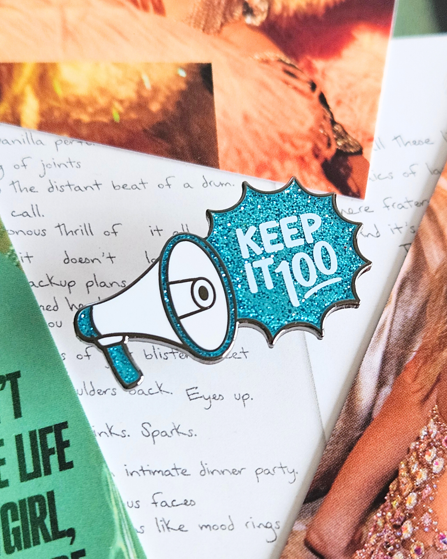Keep It 100! Megaphone Enamel Pin