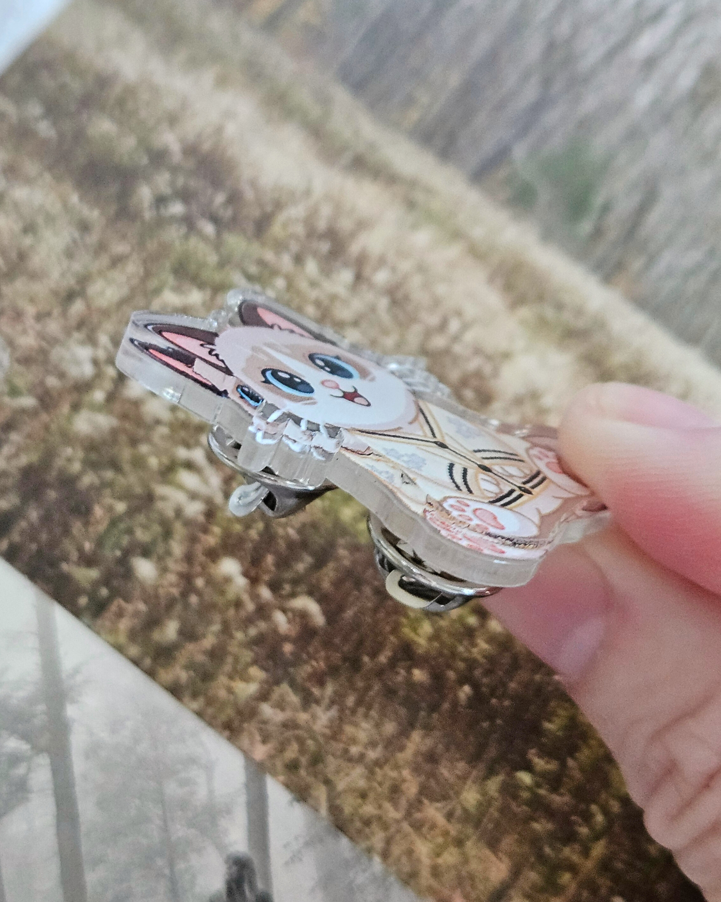 Benji Cat Cardigan Acrylic Pin/ Sticker