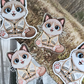 Benji Cat Cardigan Acrylic Pin/ Sticker