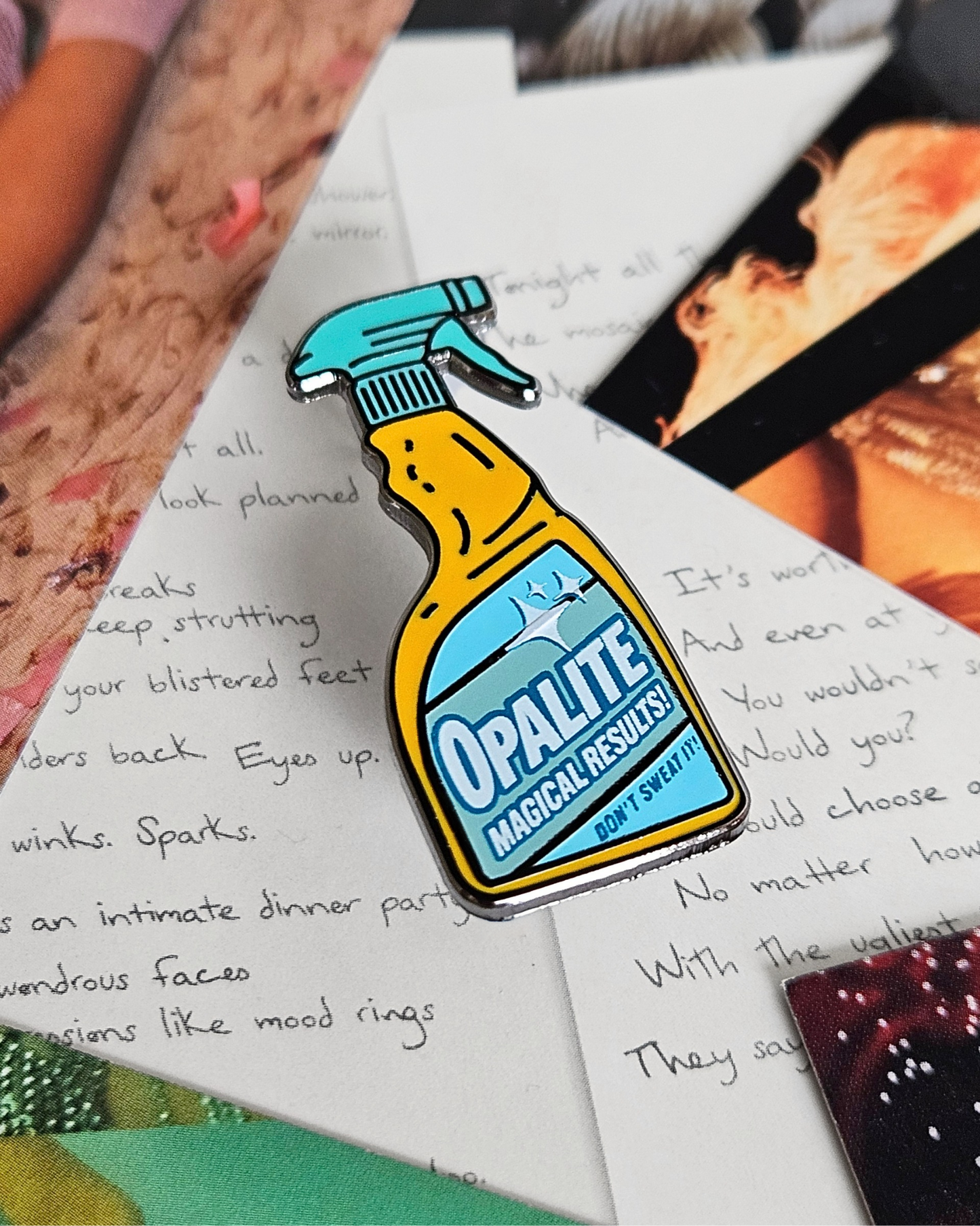 Opalite Spray Bottle Enamel Pin