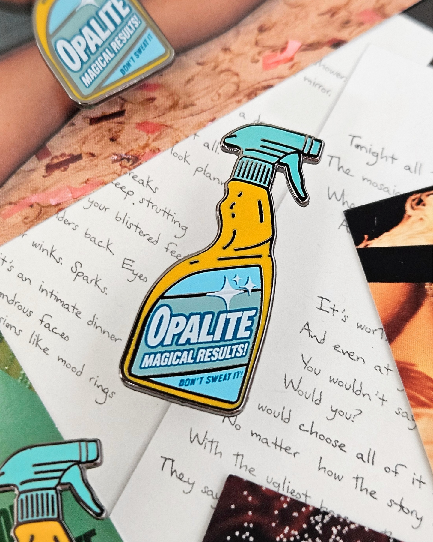 Opalite Spray Bottle Enamel Pin