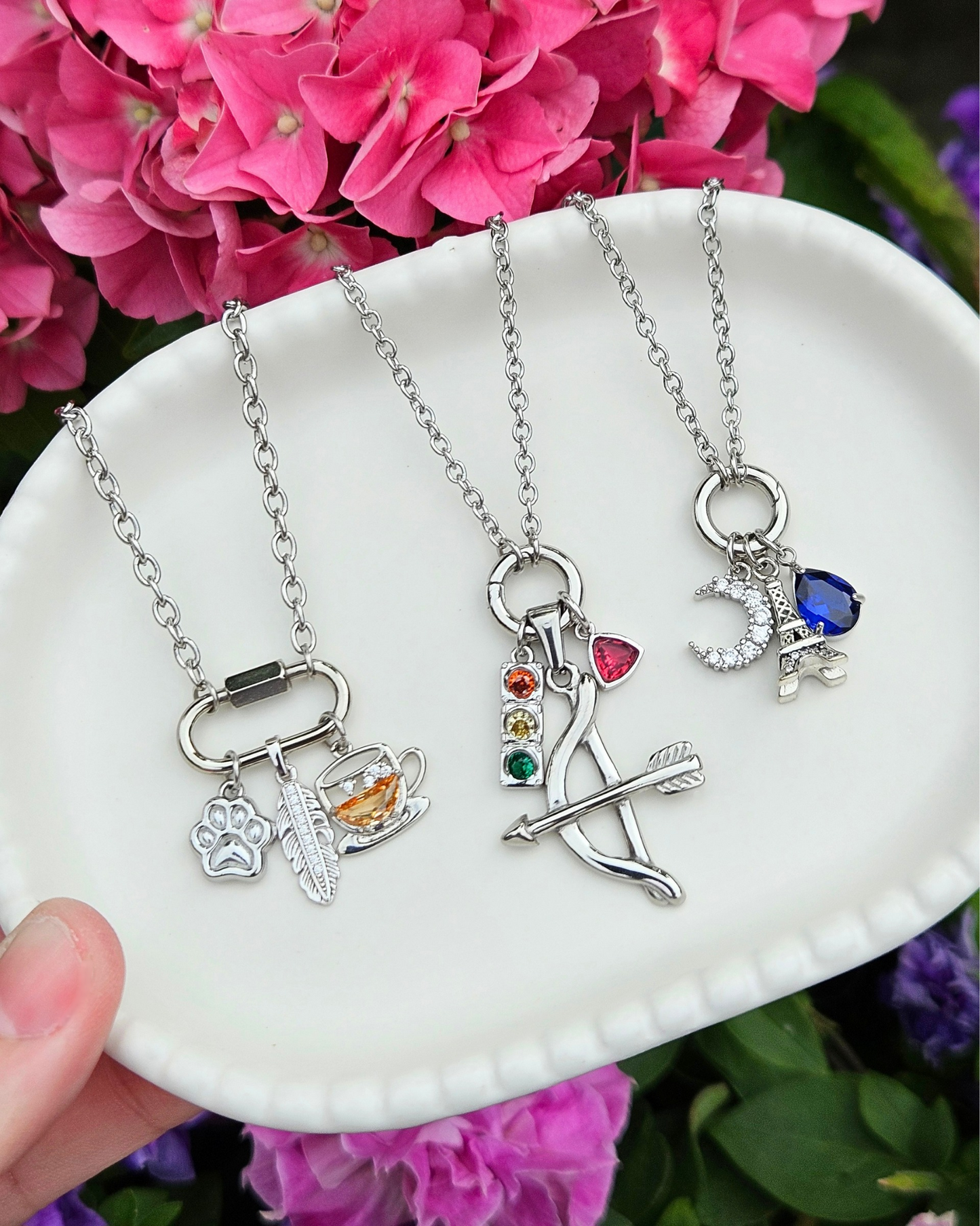 Various Charm Necklaces (Silver)