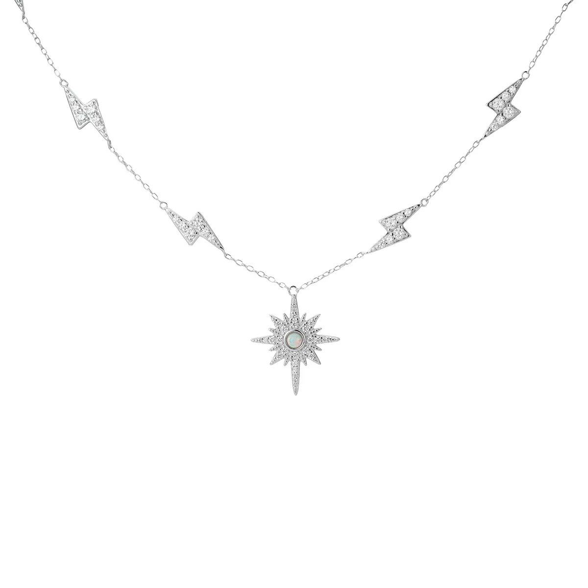 Opalite CZ Lightning Bolt Necklace/Bracelet