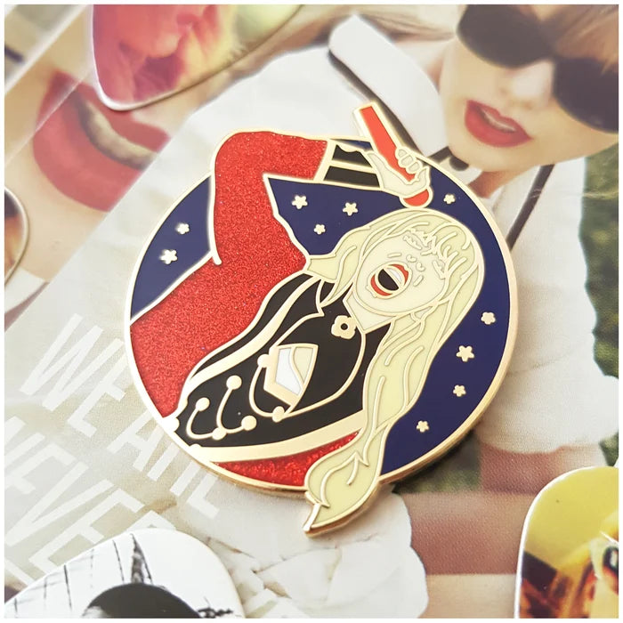 RED Singing Enamel Pin (FREE)