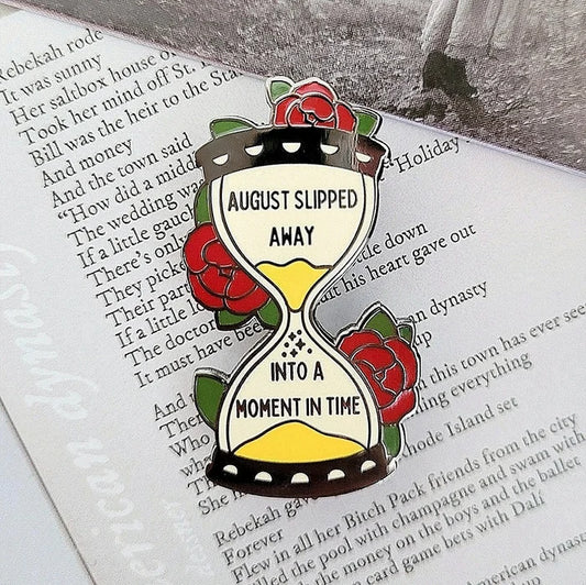 August Hourglass Enamel Pin