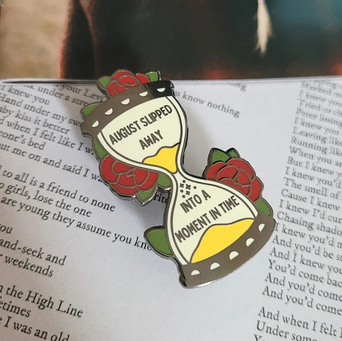 August Hourglass Enamel Pin