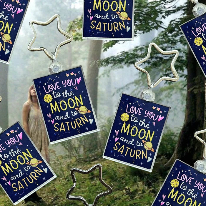 Moon & Saturn Acrylic Keychain