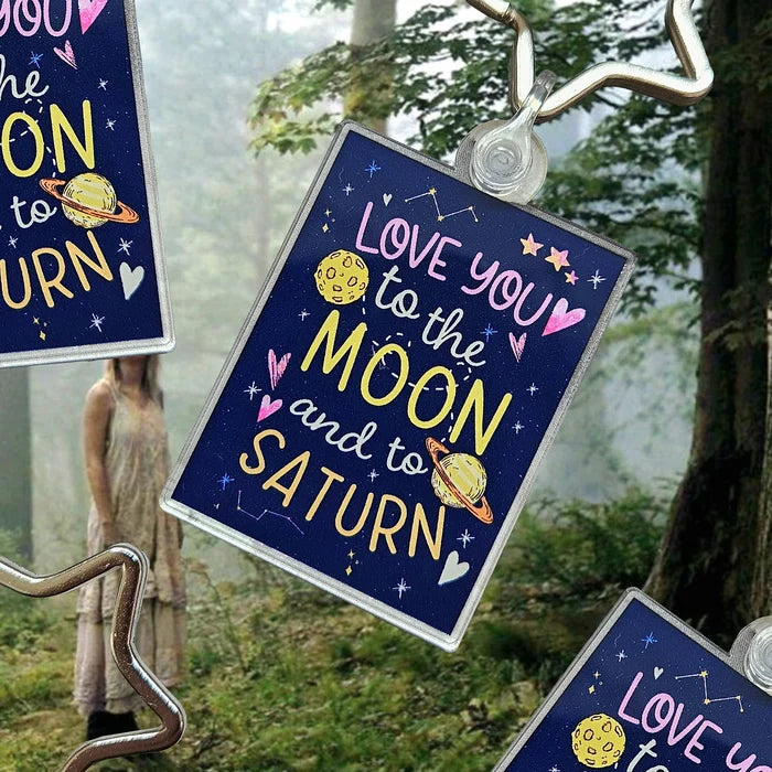 Moon & Saturn Acrylic Keychain