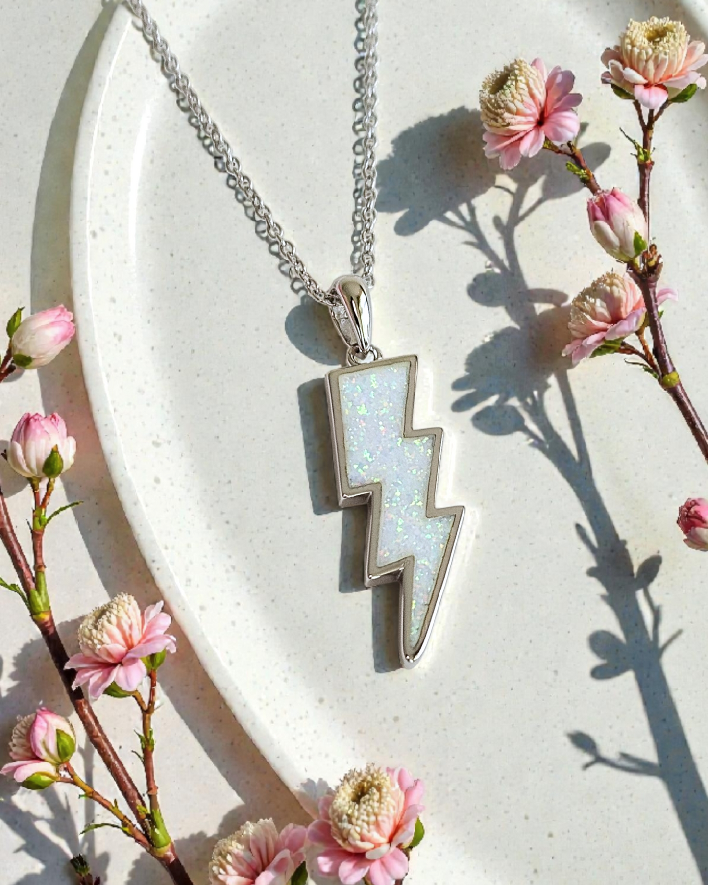 Opalite Lightning Bolt Necklace
