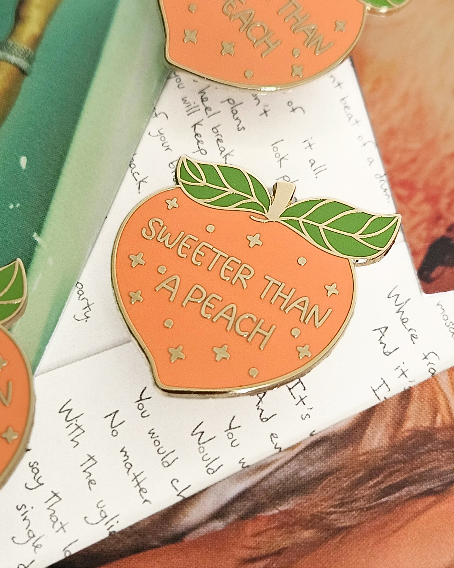 Sweeter Than A Peach Enamel Pin